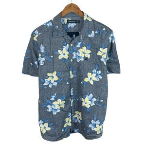 BF564 Men’s Nautica Hawaiian Floral Casual Beach Button Down Shirt L